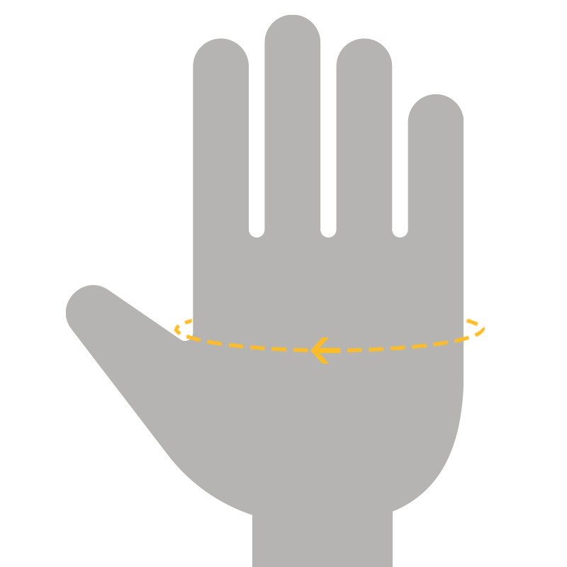 hand circumference measurement guide 